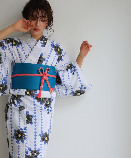yulie 浴衣 ＼8種類から選べる洗える浴衣2点セット／「大人浴衣+帯