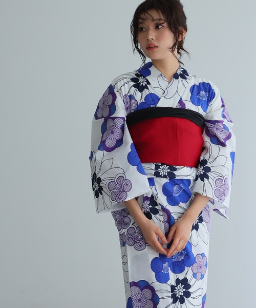 yulie 浴衣 ＼8種類から選べる洗える浴衣2点セット／「大人浴衣+帯