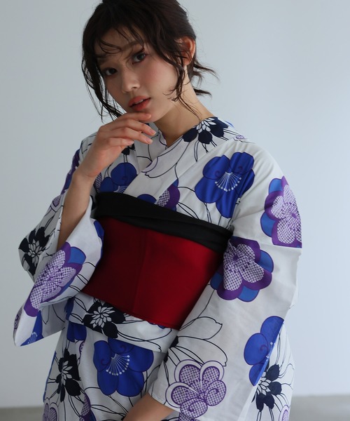 yulie 浴衣 ＼8種類から選べる洗える浴衣2点セット／「大人浴衣+