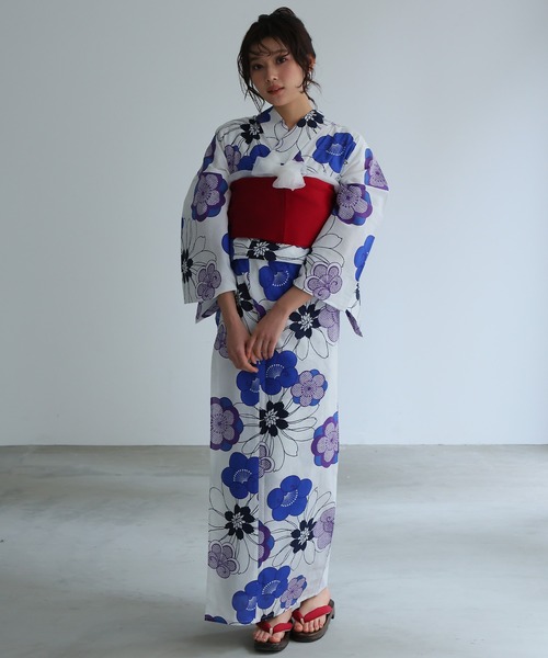 yulie 浴衣 ＼8種類から選べる洗える浴衣2点セット／「大人浴衣+帯