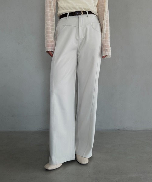 パンツ ハイウエストワイドストレートパンツ レディース : ZOZOTOWN