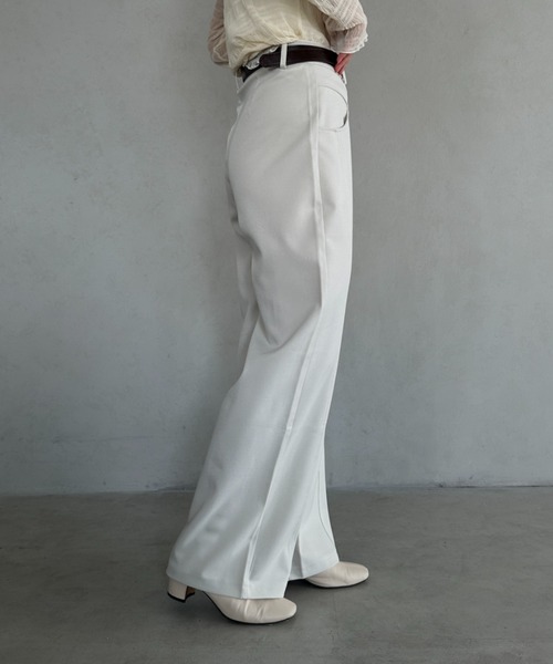 パンツ ハイウエストワイドストレートパンツ レディース : ZOZOTOWN