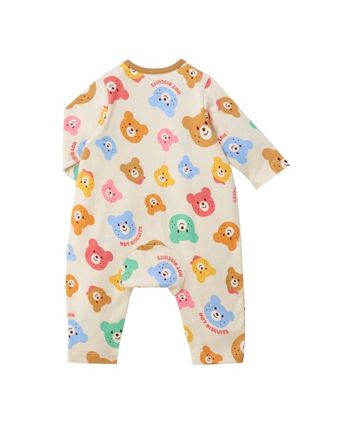 新品未使用タグ付き◆ミキハウスホットビスケッツ カラフルビーンズ総柄カバーオール HOT BISCUITS ベビー服 ロンパース カラフルビーンズ 総柄カバーオール