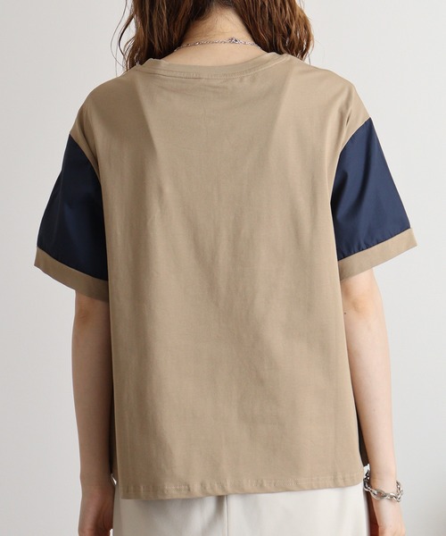tシャツ A.N.L 異素材切り替え配色プルオーバー レディース tシャツ A.N.L 異素材切り替え配色プルオーバー レディース