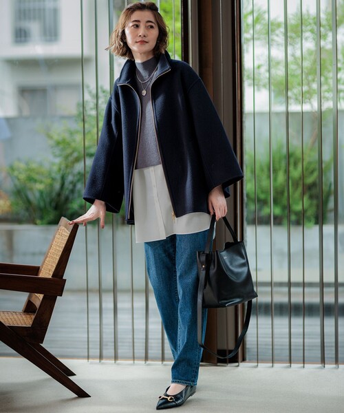 【i BLUES】スタンドカラーウールコート Reurie' コート チェスターコート 「ZOZO限定カラー有」スタンド