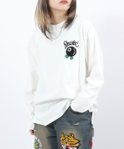 tシャツ 「ユニセックス」サガラワンポイント刺繍スウェット レディース メンズ Discoat tシャツ 「ユニセックス」サガラワンポイント刺繍
