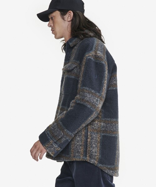 CABaN メルトンジャージー ビッグポケットステンカラーコート （ステン