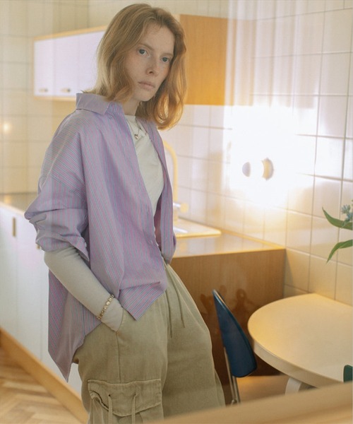 ブラウス シャツ multi stripe shirt レディース
