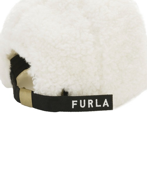 【上品】FURLAフルラ キャップ プードルボア ロゴ入り FURLA キャップ 帽子 ”プードルボア ロゴ入り レディース