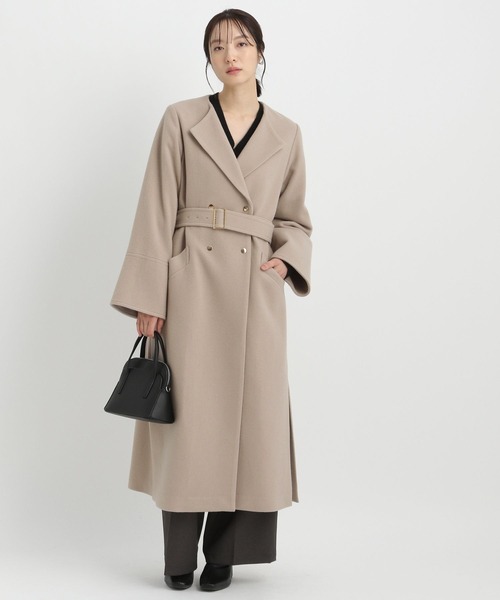 Andemiu ノーカラーコート コート 「S.M展開」メルトンノーカラー