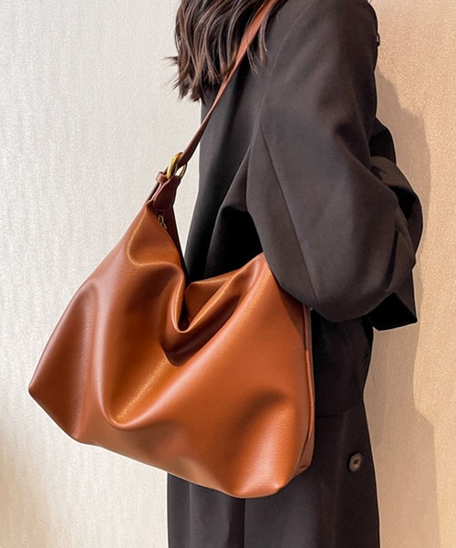 レザー ワンショルダートートバッグ 大容量 ラウンド 1784 florist ショルダーバッグ バッグ 「大容量・軽い」レザータッチ
