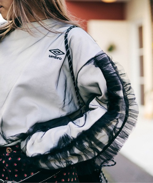 トレーナー スウェット 「UMBRO × Casselini」チュールレイヤードスウェット レディース