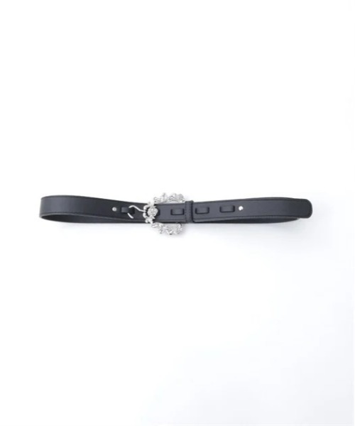 装飾付き黒ベルト axes femme（アクシーズ ファム） ベルト 装飾フック金具合皮ベルト