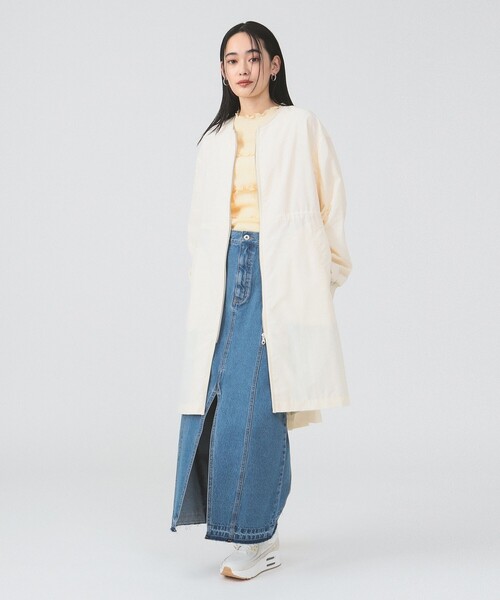 Ray BEAMS バッグタックZIPコート　オリーブ　試着のみ レディース バックタック ジップ コート