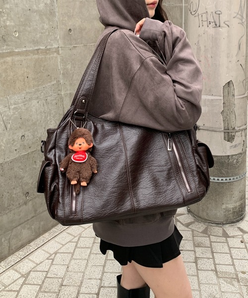 美品　ポーター　2way ショルダーバッグ　ハンド　黒　ダブルジップ　収納多数 lilful ショルダーバッグ バッグ 2WAY ダブルジップデザイン 大容量