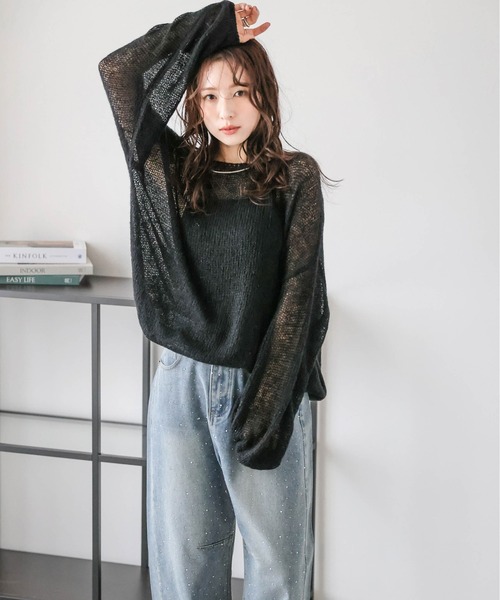 Agnes b. ラメ　モヘヤ　モヘア　ニット　セーター Agnes b. ラメ モヘヤ モヘア ニット セーター