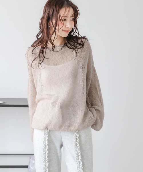 La-gemme ニット セーター ラメシアーモヘアニット レディース