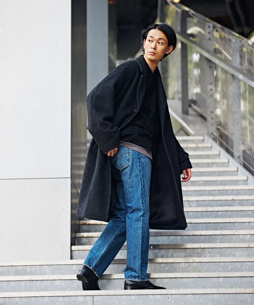 EDIFICE（エディフィス） チェスターコート LARGE ネイビー メンズ