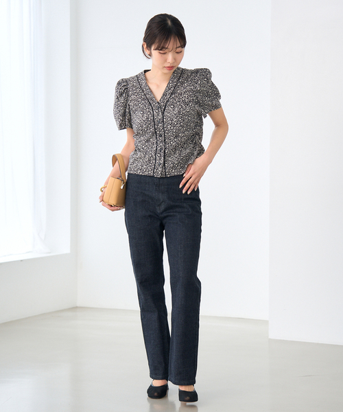 IENA ブラウス シャツ MONOボタニーVネックブラウス レディース