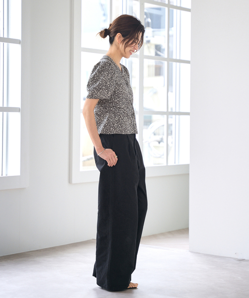 IENA ブラウス シャツ MONOボタニーVネックブラウス レディース