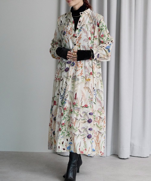 Lien Select ワンピース 総柄ロングシャツワンピース : ZOZOTOWN Yahoo