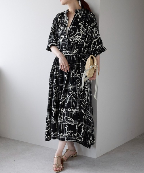 Lien Select ワンピース 総柄ロングシャツワンピース : ZOZOTOWN Yahoo