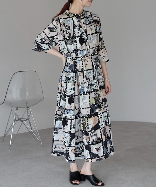 Lien Select ワンピース 総柄ロングシャツワンピース : ZOZOTOWN Yahoo