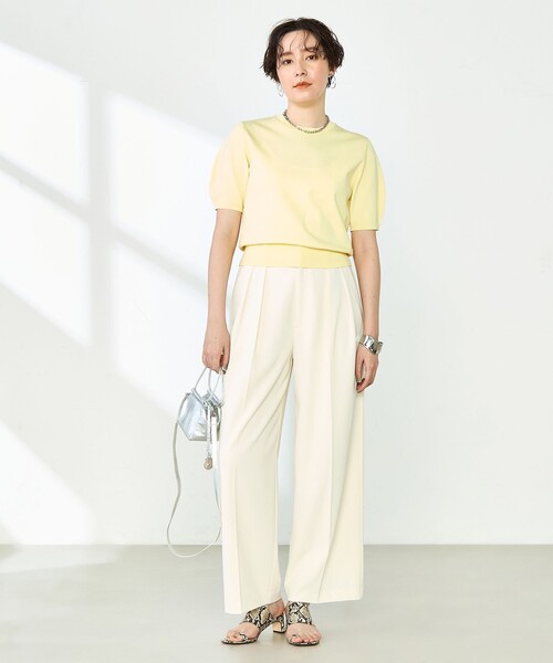 NOLLEY'S Sophi パンツ ウォッシャブル強撚ツイルワイドパンツ