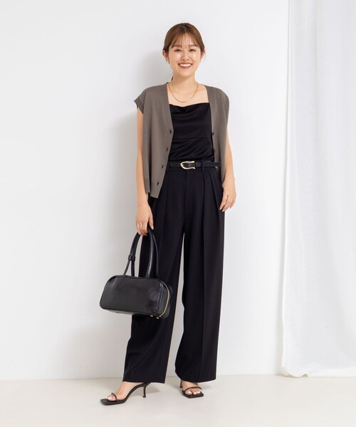 NOLLEY'S Sophi パンツ ウォッシャブル強撚ツイルワイドパンツ
