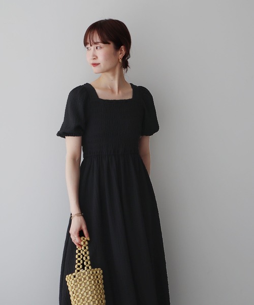 earth music&ecology ワンピース バックリボンシャーリング