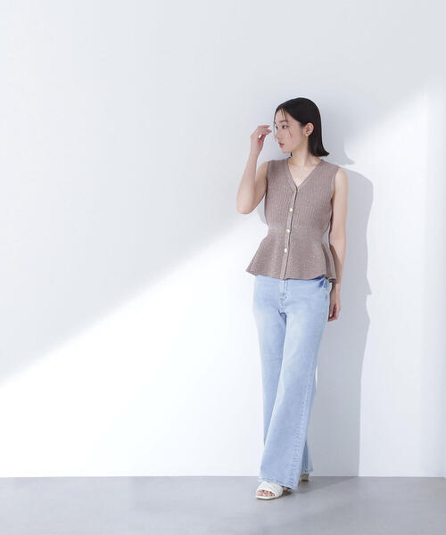 NATURAL BEAUTY BASIC ニット セーター ツイーディーペプラム