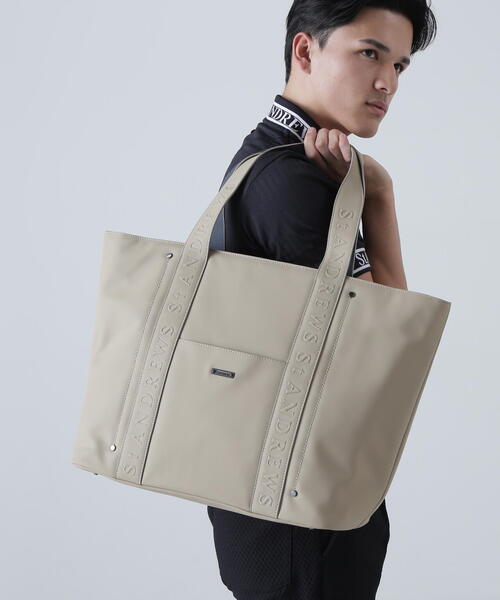St ANDREWS トートバッグ 「St ANDREWS」合皮エンボストートバッグ