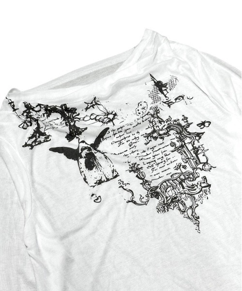 tシャツ 「XU」see-through loose long sleeve tee レディース XU tシャツ 「XU」see-through loose long sleeve tee