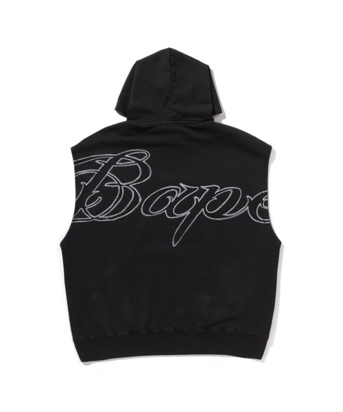 A BATHING APE パーカー GARMENT DYED SLEEVELESS HOODIE メンズ