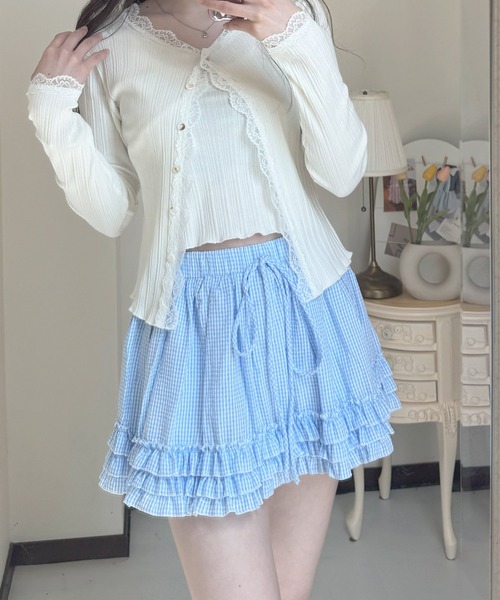 frunco スカート ギンガムフリルスカート : ZOZOTOWN Yahoo!店
