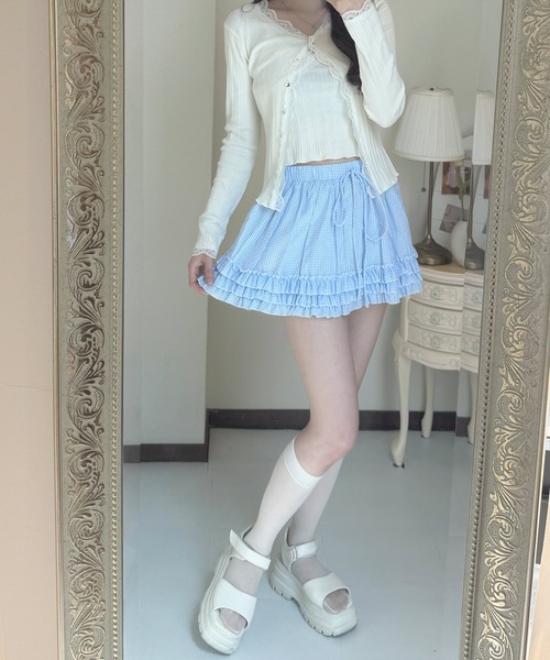 フリルスカート frunco スカート ギンガムフリルスカート : ZOZOTOWN Yahoo!店