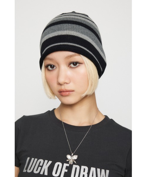 ラグアジェム　ニット帽　ニットキャップ LAGUA GEM ニット帽 ニットキャップ BORDER LIKE ビーニー