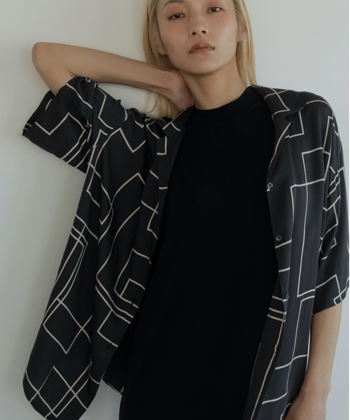 anuke ブラウス anuke ブラウス シャツ Geometric Opencollar Shirts レディース