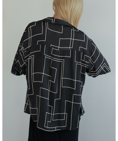 anuke ブラウス anuke ブラウス シャツ Geometric Opencollar Shirts レディース