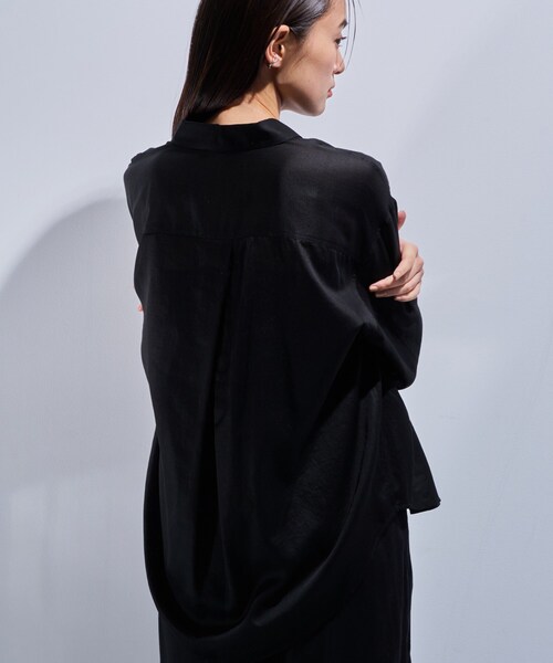INDIVI ブラウス シャツ 「日本製／SETUP可能」ガーゼ素材