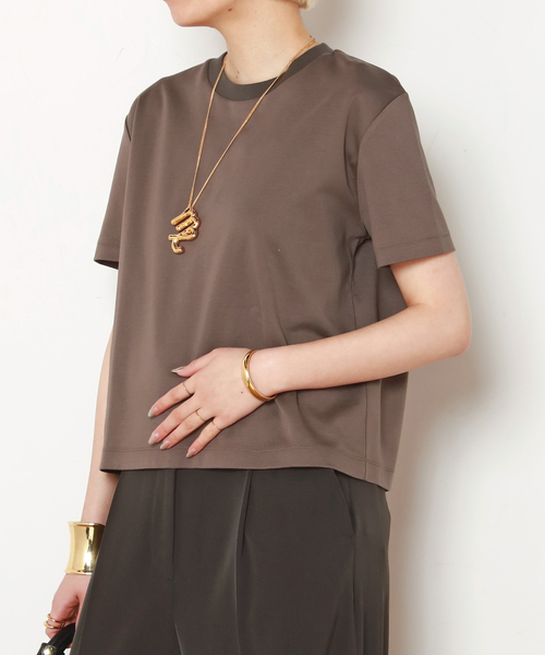 apstudio コンパクトTシャツ　ベージュ コンパクトTシャツ（Tシャツ／カットソー）｜AP STUDIO