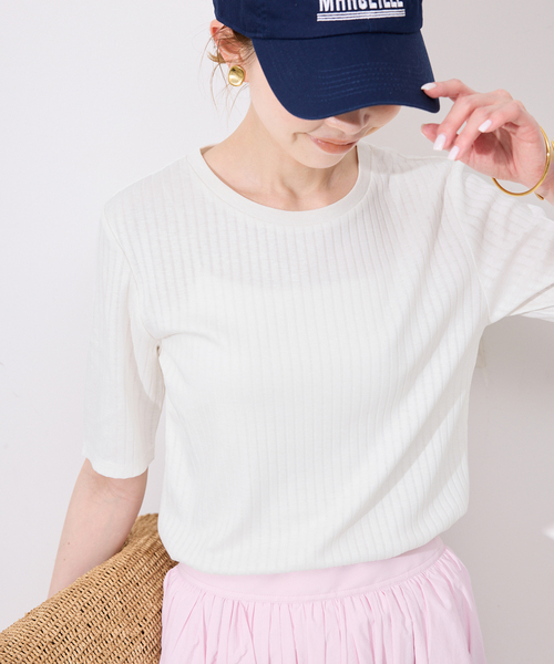 tシャツ 「汗染み防止/抗菌防臭」リブプルオーバー レディース