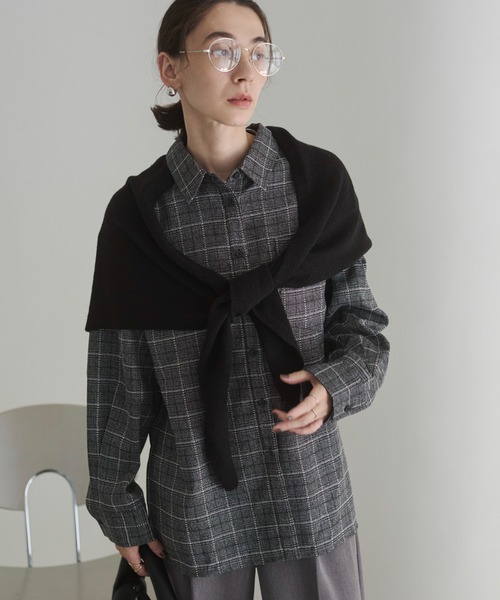 ANGIE ブラウス シャツ オーバーサイズ チェックシャツ レディース