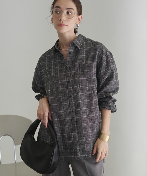 ANGIE ブラウス シャツ オーバーサイズ チェックシャツ レディース