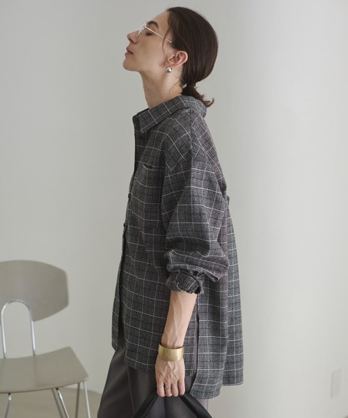 ANGIE ブラウス シャツ オーバーサイズ チェックシャツ レディース