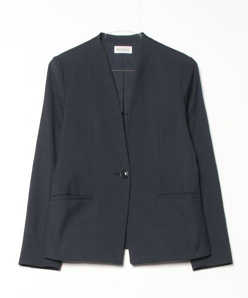 美品　PLST ノーカラージャケット　ネイビーXL PLST 「PLST」 ノーカラージャケット M ネイビー レディース
