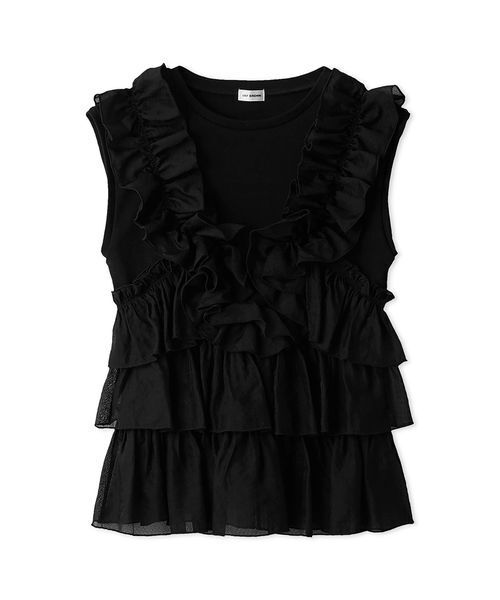LILY BROWN（リリーブラウン） tシャツ フリルドッキング2wayトップス