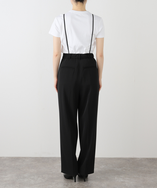 24SS イエナ サスペンダーツイルパンツ オールインワン XS ブラック 34 IENA（イエナ） スラックス パンツ 「追加5」サスペンダーツイルパンツ