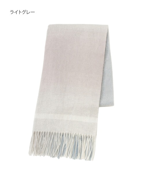 FURLA（フルラ） マフラー ストール カシミヤ100% マフラー ”ロゴ刺繍