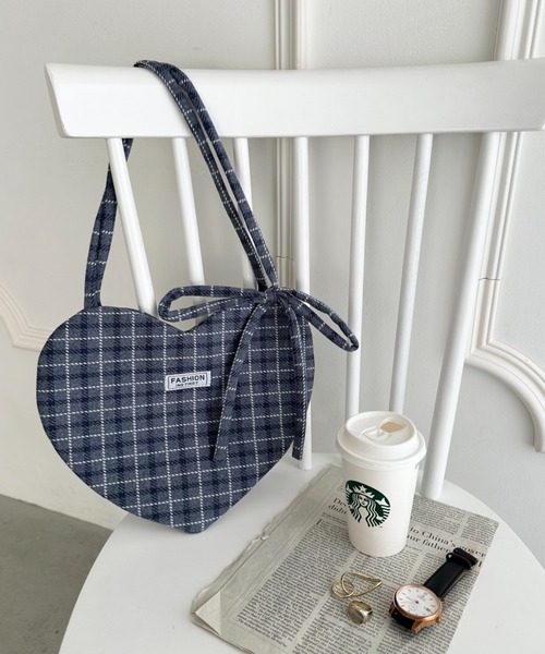 ハンドバッグ チェック柄ハートハンドバッグ : ZOZOTOWN Yahoo!店